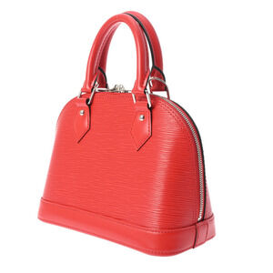 Louis Vuitton RedLeather Handbag Coquelicot Epi Alma BB